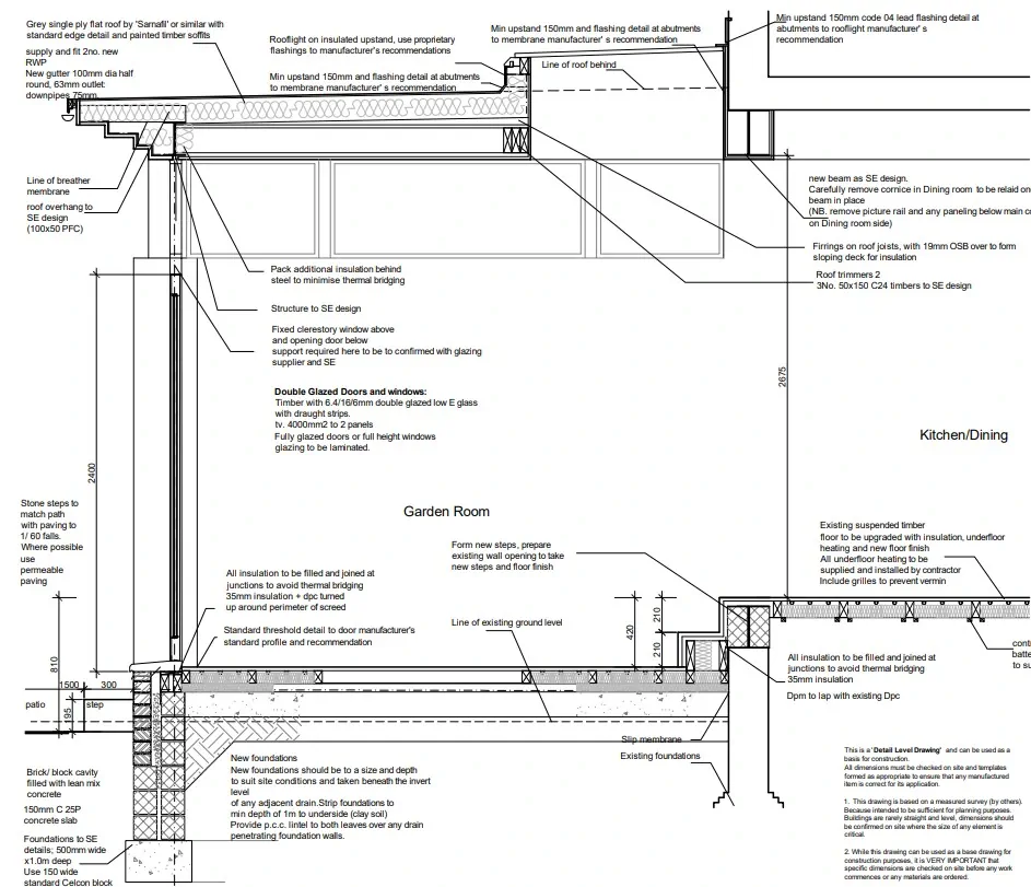 Andrew Catto Architects - Detailed technical drawings and construction specifications